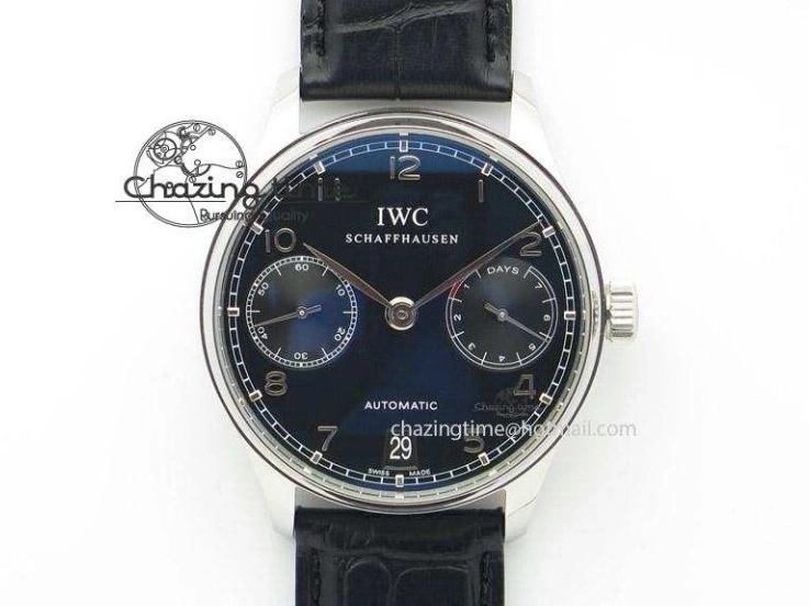 MIROTIME 0427 Sustainable Portuguese IW5444 SS White Dial RG Numbers On Brown Leather Strap A 7256